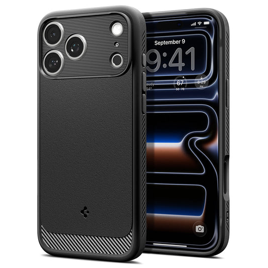 Husa MagSafe pentru Apple iPhone 18 Pro Max / 17 Pro Max, Spigen, Rugged Armor, Neagra Mata ACS12109