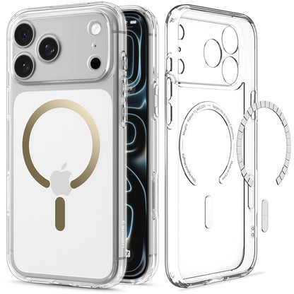Husa MagSafe pentru Apple iPhone 18 Pro Max / 17 Pro Max, Spigen, Ultra Hybrid, Aurie Transparenta ACS12120