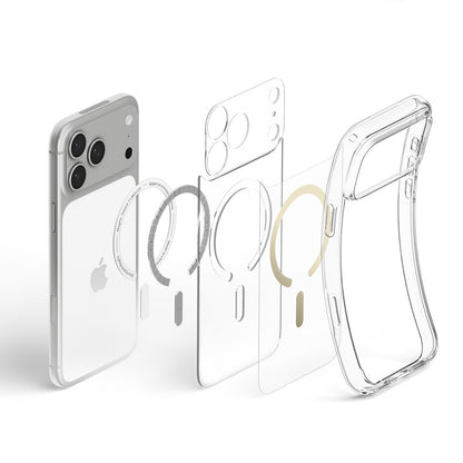 Husa MagSafe pentru Apple iPhone 18 Pro Max / 17 Pro Max, Spigen, Ultra Hybrid, Aurie Transparenta ACS12120