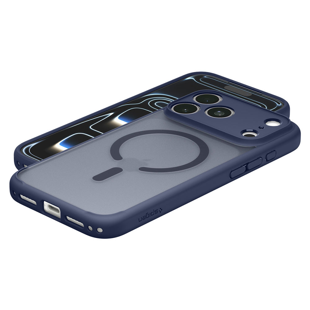 Husa MagSafe pentru Apple iPhone 18 Pro Max / 17 Pro Max, Spigen, Ultra Hybrid, Bleumarin Satinata ACS11918