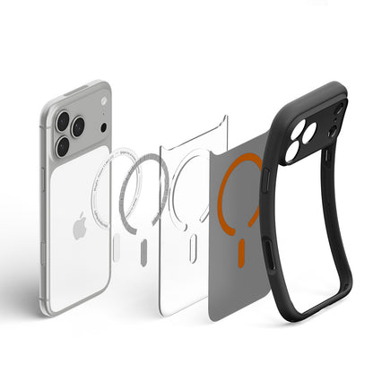 Husa MagSafe pentru Apple iPhone 18 Pro Max / 17 Pro Max, Spigen, Ultra Hybrid, Neagra Portocalie Satinata ACS12125