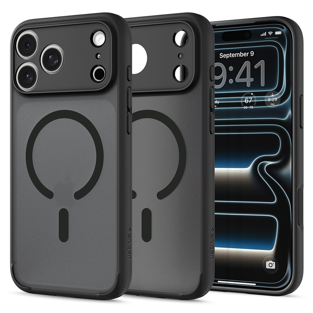 Husa MagSafe pentru Apple iPhone 18 Pro Max / 17 Pro Max, Spigen, Ultra Hybrid, Neagra Satinata ACS12123