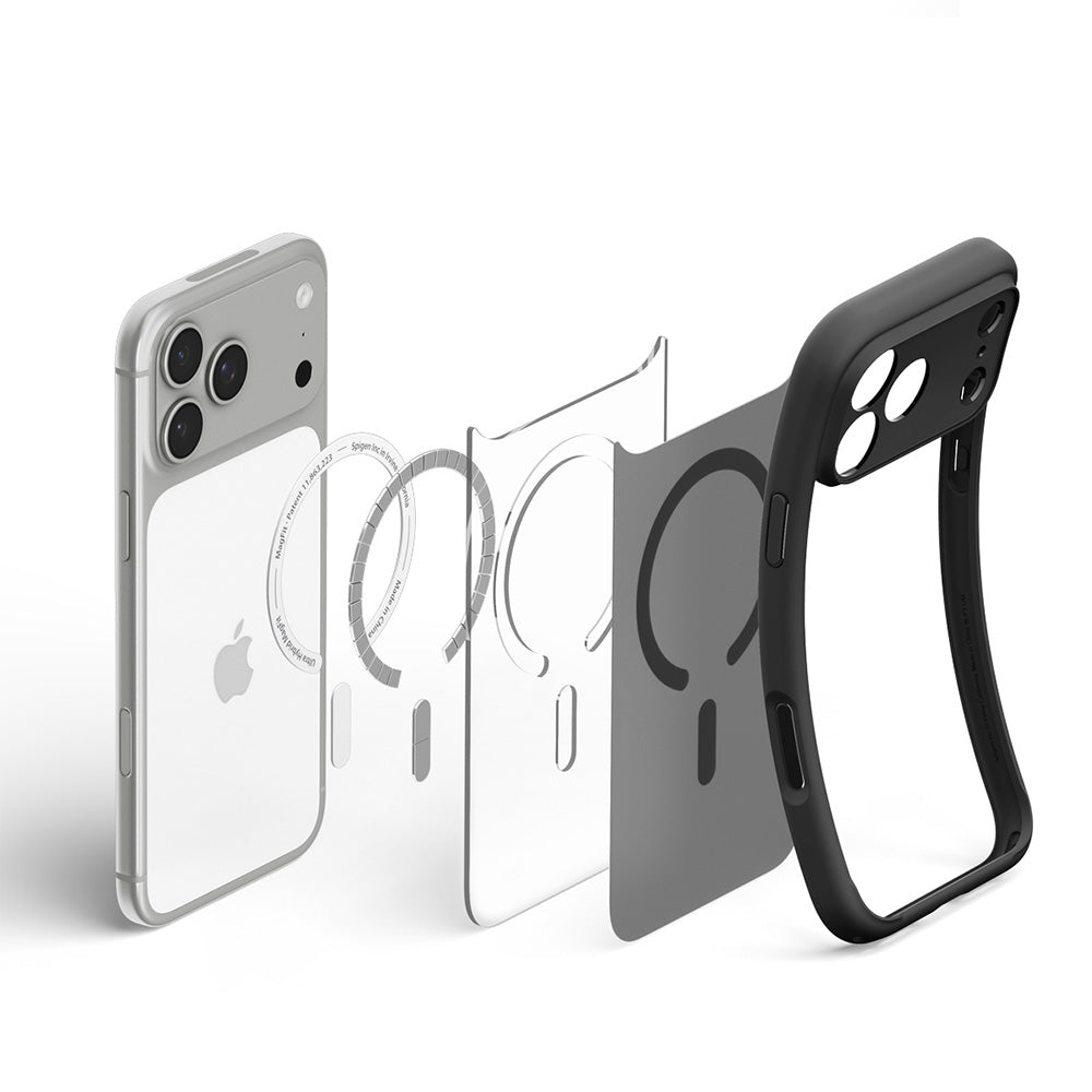 Husa MagSafe pentru Apple iPhone 18 Pro Max / 17 Pro Max, Spigen, Ultra Hybrid, Neagra Satinata ACS12123