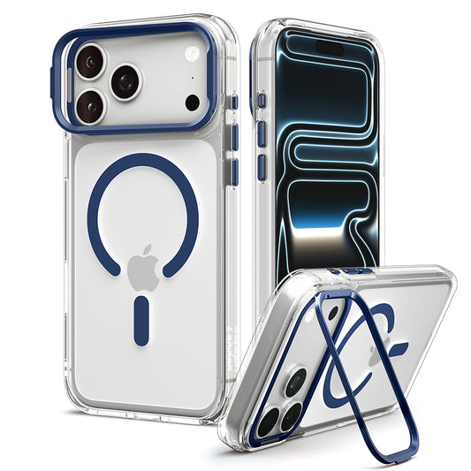 Husa MagSafe pentru Apple iPhone 18 Pro Max / 17 Pro Max, Spigen, Ultra Hybrid Optik S, Transparenta Bleumarin ACS11909