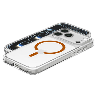 Husa MagSafe pentru Apple iPhone 18 Pro Max / 17 Pro Max, Spigen, Ultra Hybrid, Transparenta Portocalie ACS12122