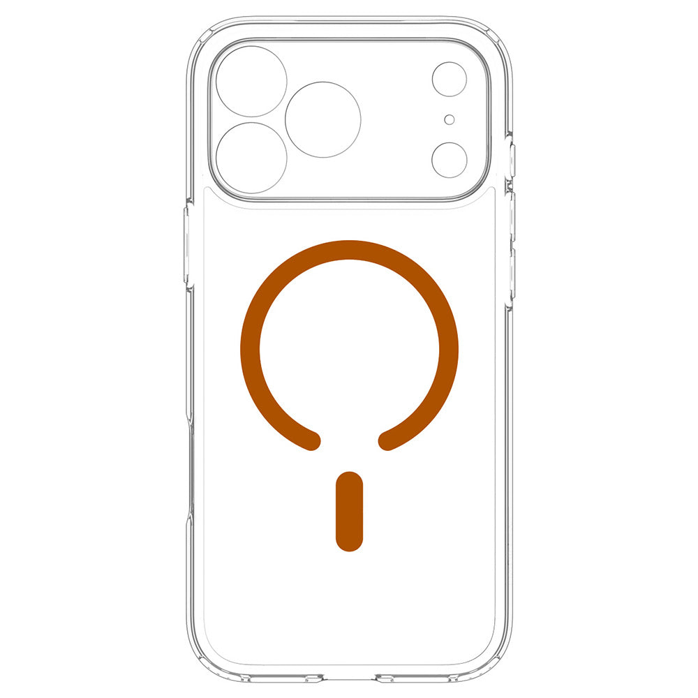 Husa MagSafe pentru Apple iPhone 18 Pro Max / 17 Pro Max, Spigen, Ultra Hybrid, Transparenta Portocalie ACS12122