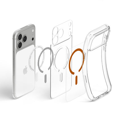 Husa MagSafe pentru Apple iPhone 18 Pro Max / 17 Pro Max, Spigen, Ultra Hybrid, Transparenta Portocalie ACS12122