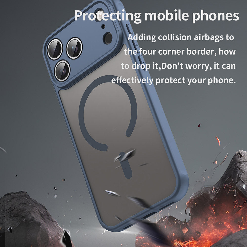 Husa MagSafe pentru Apple iPhone 18 Pro Max / 17 Pro Max, Techsuit, HaloFrost II, Bleumarin