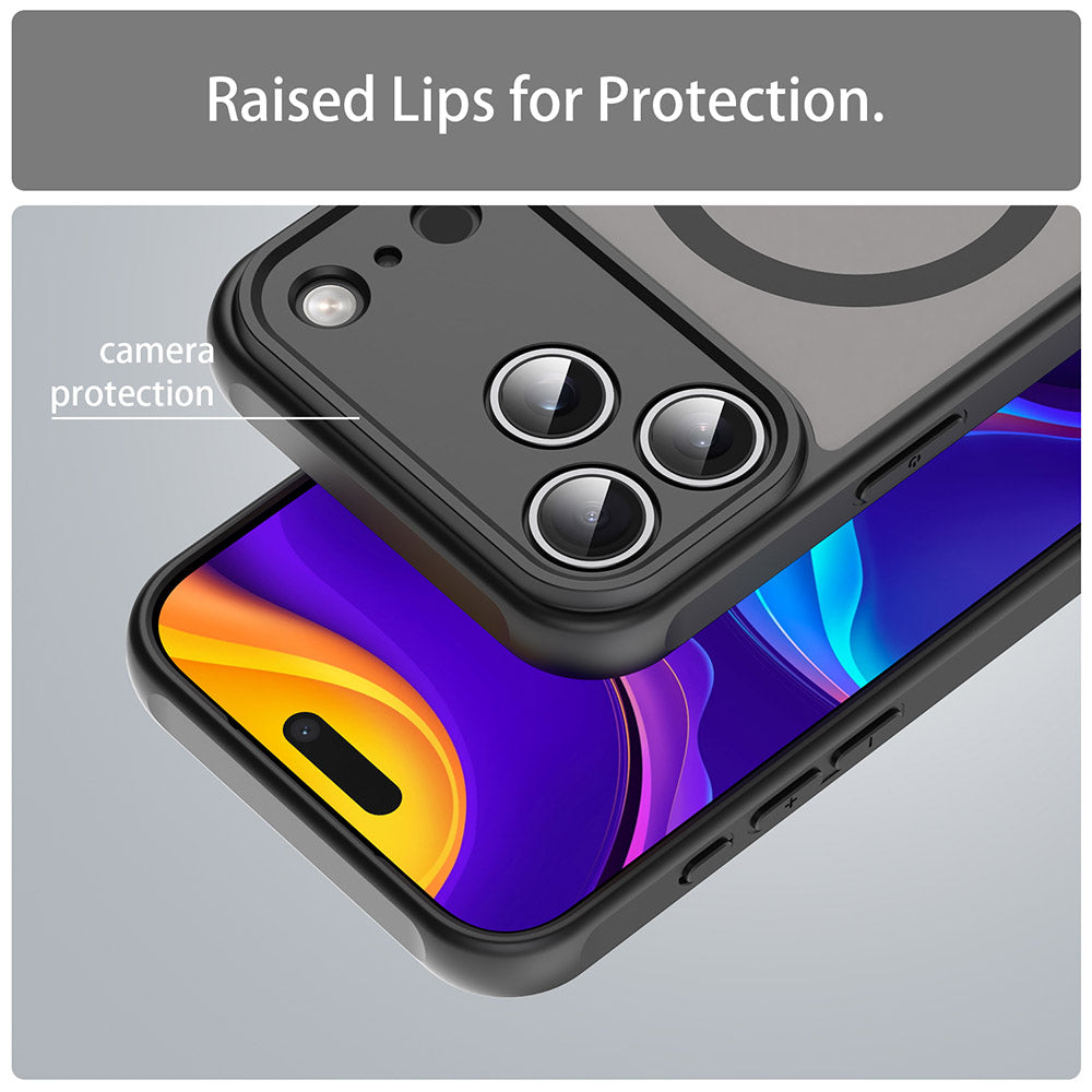 Husa MagSafe pentru Apple iPhone 18 Pro Max / 17 Pro Max, Techsuit, HaloFrost II, Neagra
