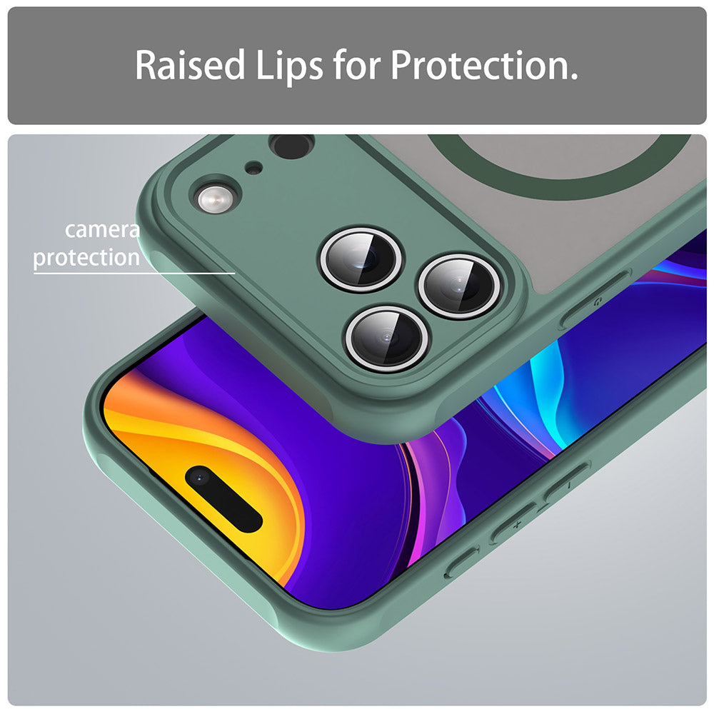 Husa MagSafe pentru Apple iPhone 18 Pro Max / 17 Pro Max, Techsuit, HaloFrost II, Verde
