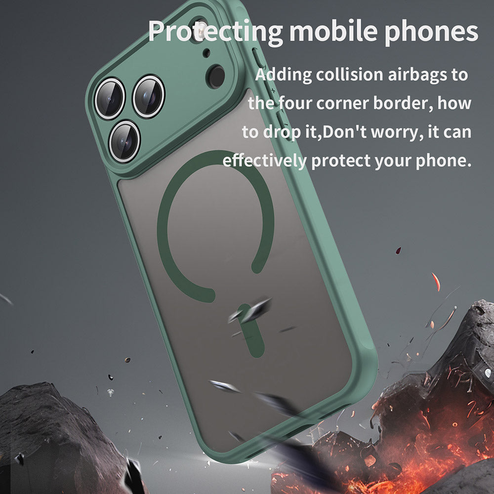 Husa MagSafe pentru Apple iPhone 18 Pro Max / 17 Pro Max, Techsuit, HaloFrost II, Verde
