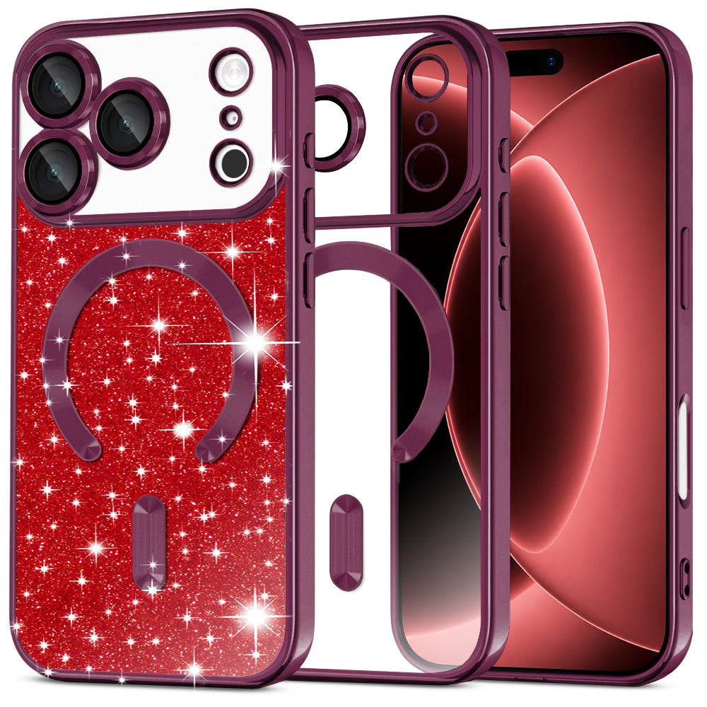 Husa MagSafe pentru Apple iPhone 18 Pro Max / 17 Pro Max, Techsuit, Luxury Glitter, Visinie Inchis
