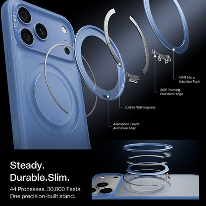 Husa MagSafe pentru Apple iPhone 18 Pro Max / 17 Pro Max, Torras, Ostand O1 Guardian, Albastra