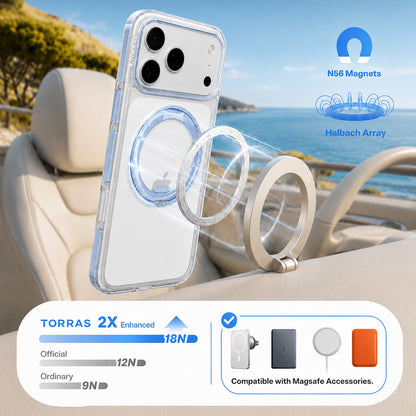 Husa MagSafe pentru Apple iPhone 18 Pro Max / 17 Pro Max, Torras, Ostand O3 Light, Albastra