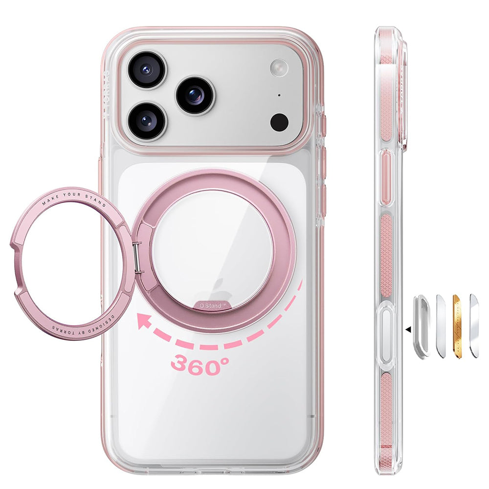 Husa MagSafe pentru Apple iPhone 18 Pro Max / 17 Pro Max, Torras, Ostand O3 Light, Roz