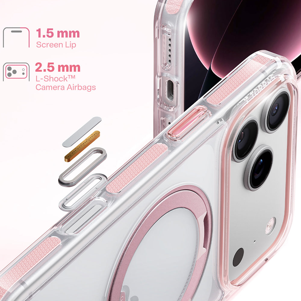 Husa MagSafe pentru Apple iPhone 18 Pro Max / 17 Pro Max, Torras, Ostand O3 Light, Roz