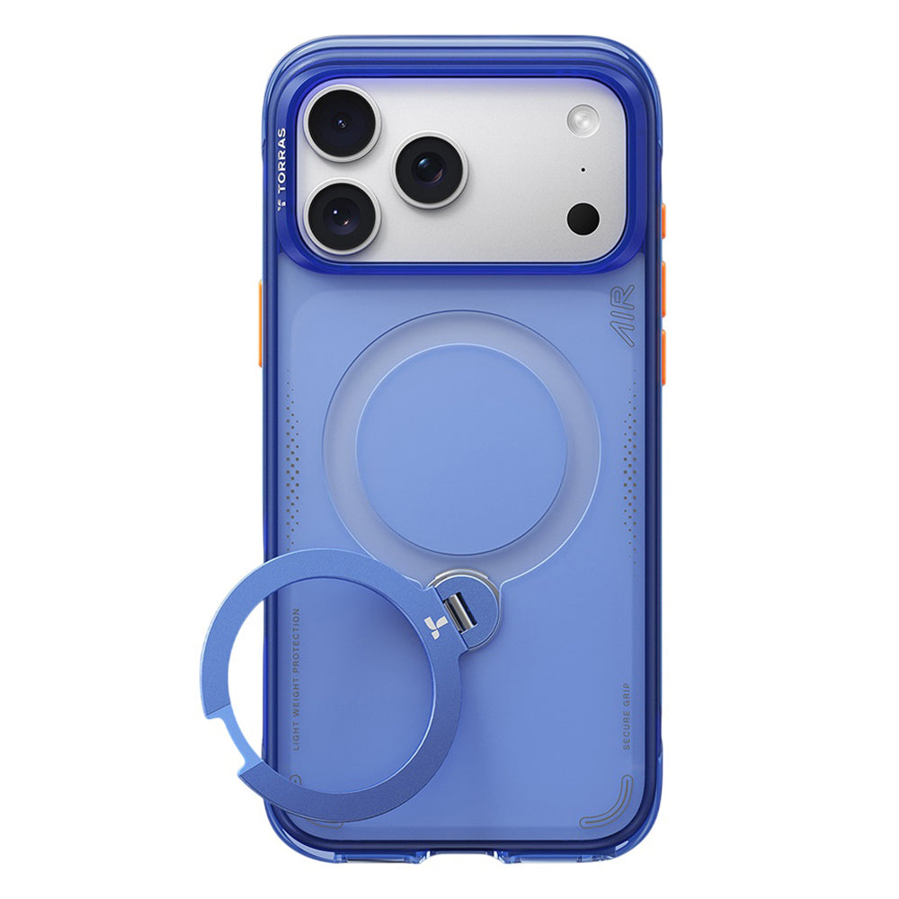 Husa MagSafe pentru Apple iPhone 18 Pro Max / 17 Pro Max, Torras, Ostand Q3 Air, Bleu