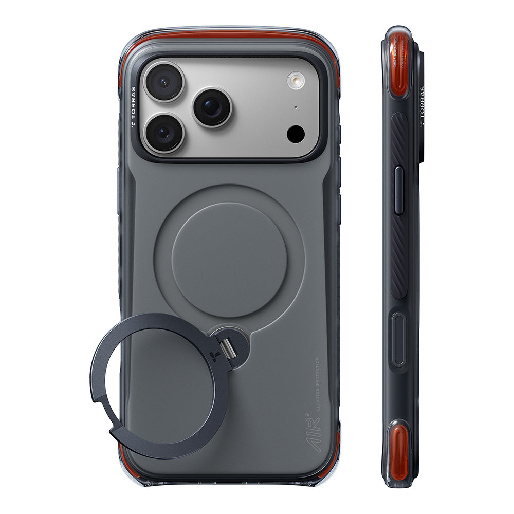 Husa MagSafe pentru Apple iPhone 18 Pro Max / 17 Pro Max, Torras, Ostand Q3 Air Pro, Neagra