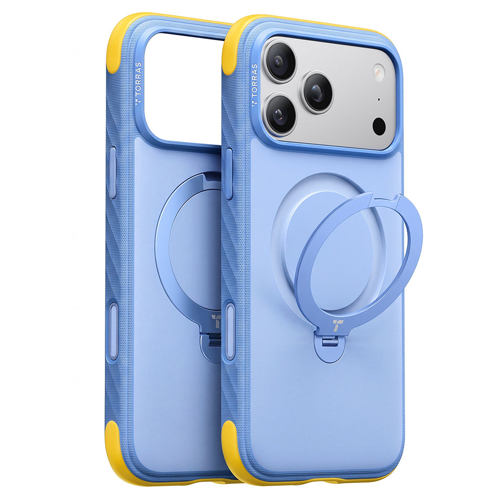 Husa MagSafe pentru Apple iPhone 18 Pro Max / 17 Pro Max, Torras, Ostand Q3 Rugged, Bleu