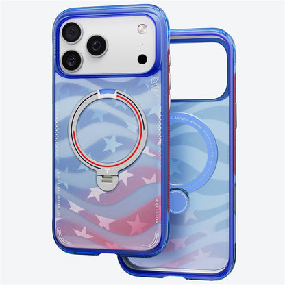 Husa MagSafe pentru Apple iPhone 18 Pro Max / 17 Pro Max, Torras, Ostand Spin Air Football, Albastra