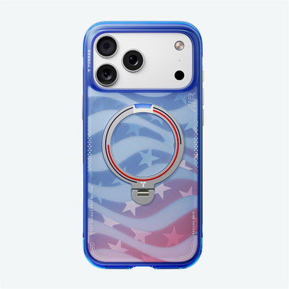 Husa MagSafe pentru Apple iPhone 18 Pro Max / 17 Pro Max, Torras, Ostand Spin Air Football, Albastra
