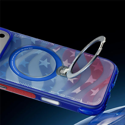Husa MagSafe pentru Apple iPhone 18 Pro Max / 17 Pro Max, Torras, Ostand Spin Air Football, Albastra