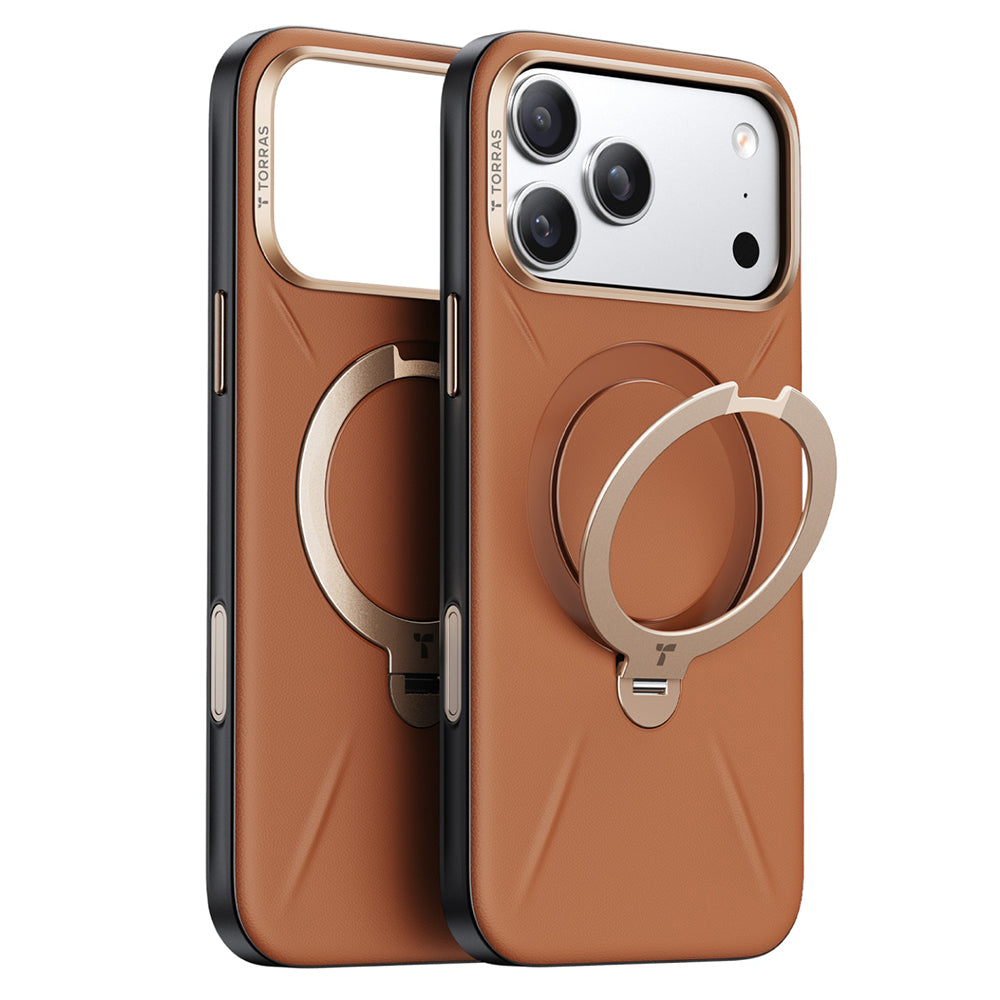 Husa MagSafe pentru Apple iPhone 18 Pro Max / 17 Pro Max, Torras, QPRO Leather, Maro