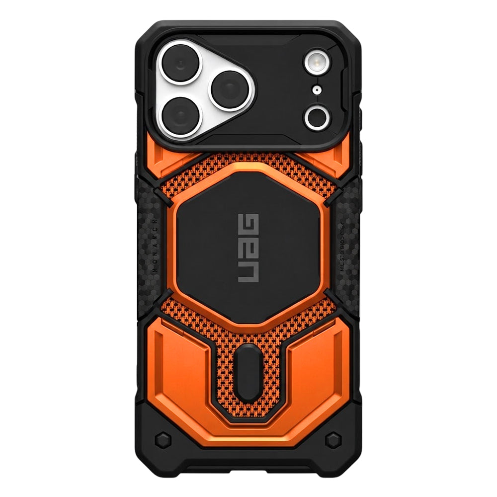 Husa MagSafe pentru Apple iPhone 18 Pro Max / 17 Pro Max, Urban Armor Gear, Monarch Pro Kevlar, Portocalie