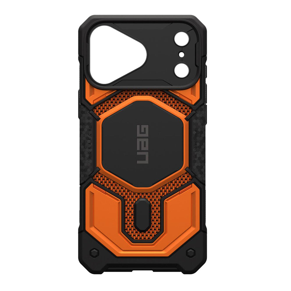 Husa MagSafe pentru Apple iPhone 18 Pro Max / 17 Pro Max, Urban Armor Gear, Monarch Pro Kevlar, Portocalie