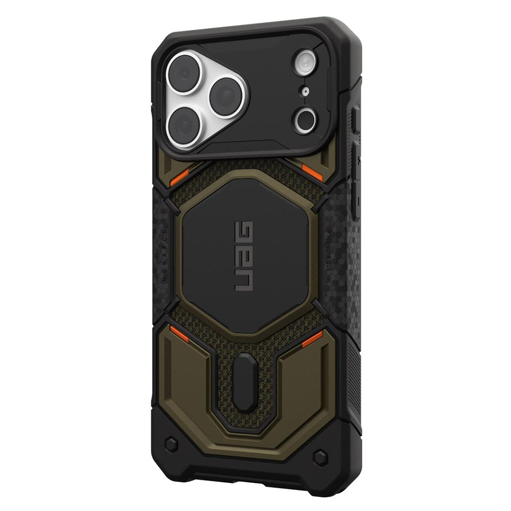 Husa MagSafe pentru Apple iPhone 18 Pro Max / 17 Pro Max, Urban Armor Gear, Monarch Pro Kevlar, Verde