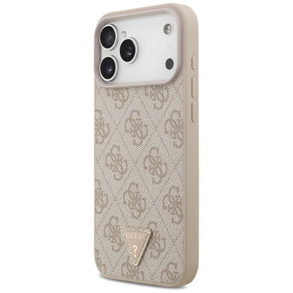 Husa MagSafe pentru Apple iPhone 18 Pro Max, Guess, 4G Triangle Strass, Roz