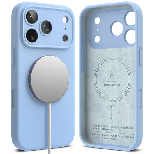 Husa MagSafe pentru Apple iPhone 18 Pro, Ringke, Silicone, Bleu