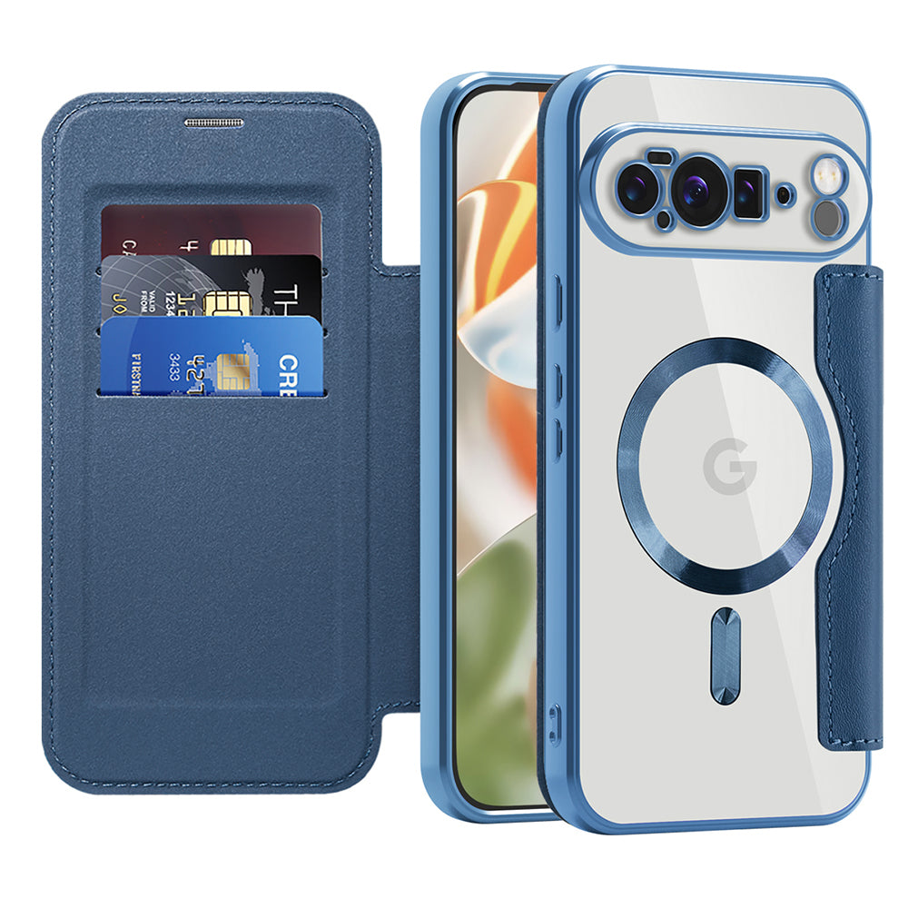 Husa MagSafe pentru Google Pixel 10 Pro XL, Techsuit, SmartMag Book, Albastra