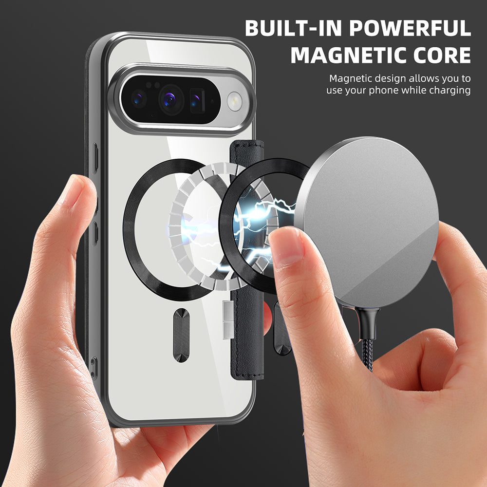 Husa MagSafe pentru Google Pixel 10 Pro XL, Techsuit, SmartMag Book, Neagra