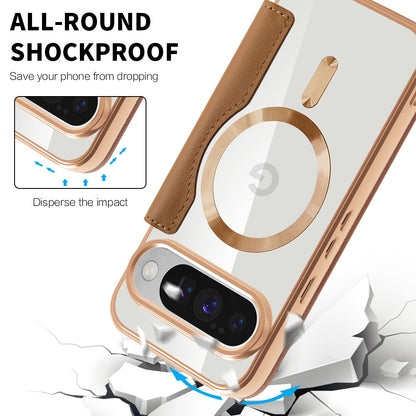 Husa MagSafe pentru Google Pixel 10 Pro / 10, Techsuit, SmartMag Book, Maro