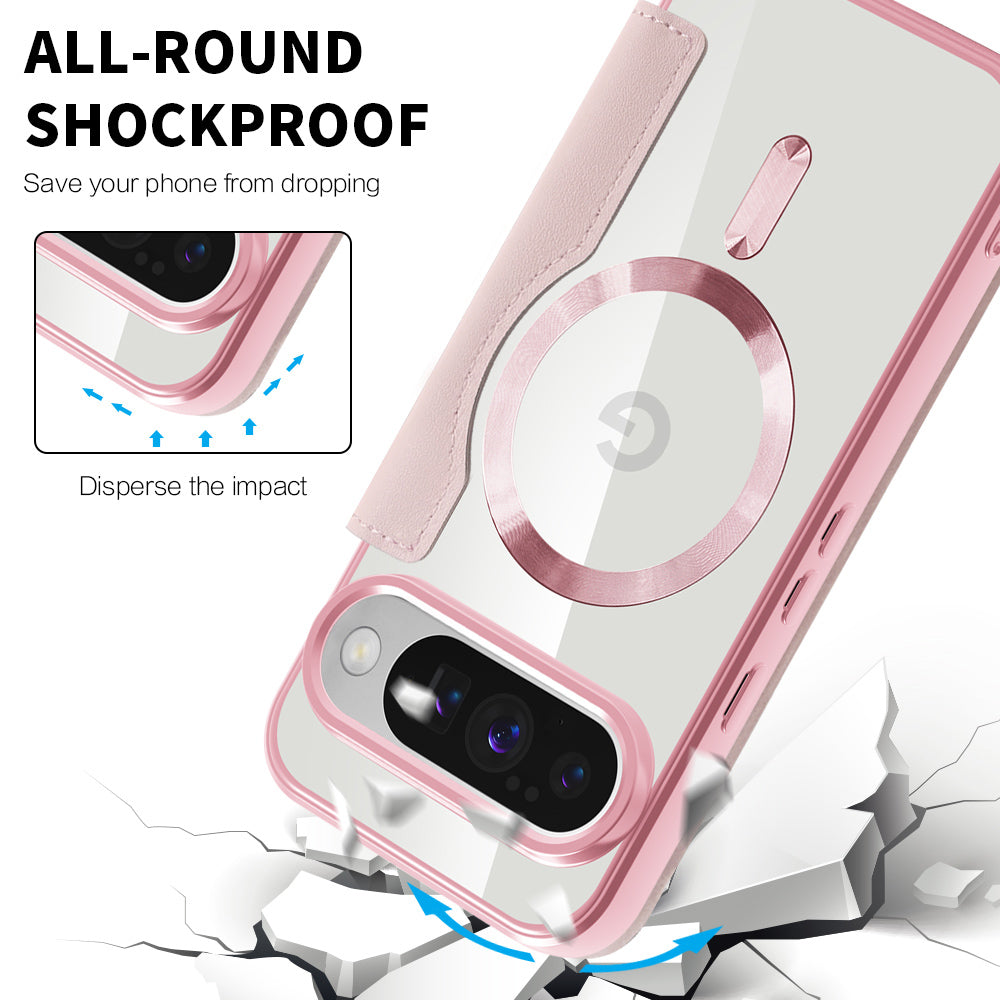 Husa MagSafe pentru Google Pixel 10 Pro / 10, Techsuit, SmartMag Book, Roz