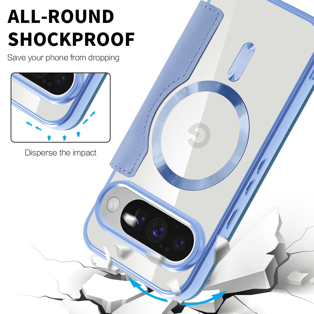 Husa MagSafe pentru Google Pixel 10 Pro XL, Techsuit, SmartMag Book, Bleu
