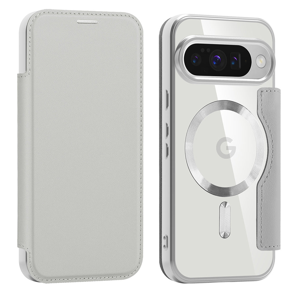 Husa MagSafe pentru Google Pixel 10 Pro / 10, Techsuit, SmartMag Book, Gri