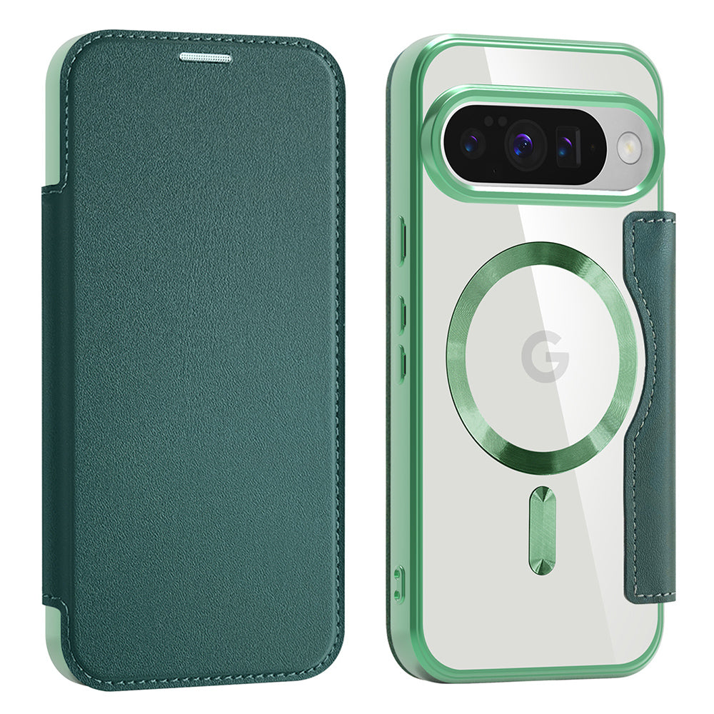 Husa MagSafe pentru Google Pixel 10 Pro / 10, Techsuit, SmartMag Book, Verde