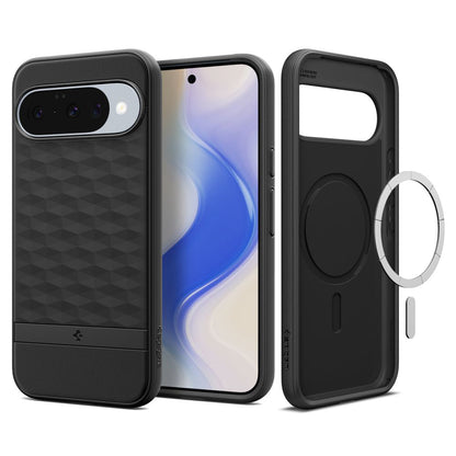 Husa MagSafe pentru Google Pixel 10 Pro / 10, Spigen, Caseology Parallax, Neagra Mata ACS09708