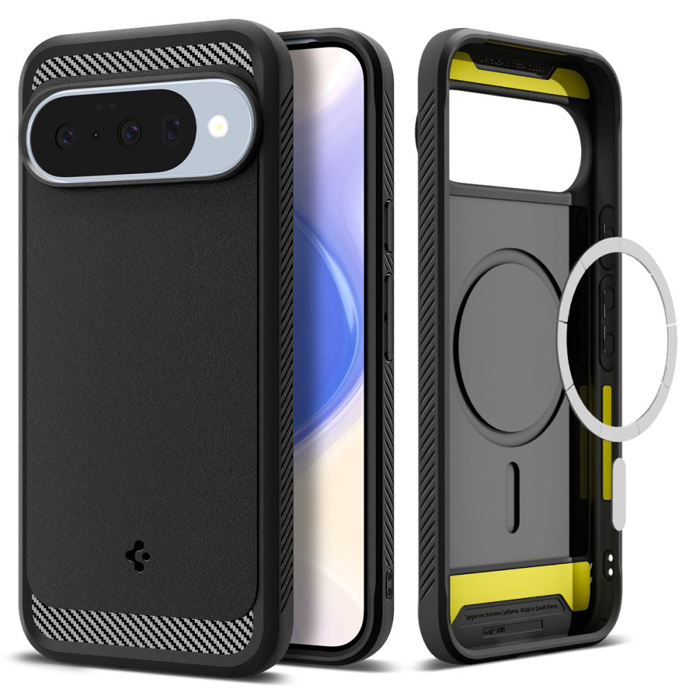 Husa MagSafe pentru Google Pixel 10 Pro / 10, Spigen, Rugged Armor, Neagra Mata ACS09698