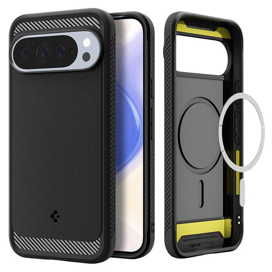 Husa MagSafe pentru Google Pixel 10 Pro XL, Spigen, Rugged Armor, Neagra Mata ACS09721