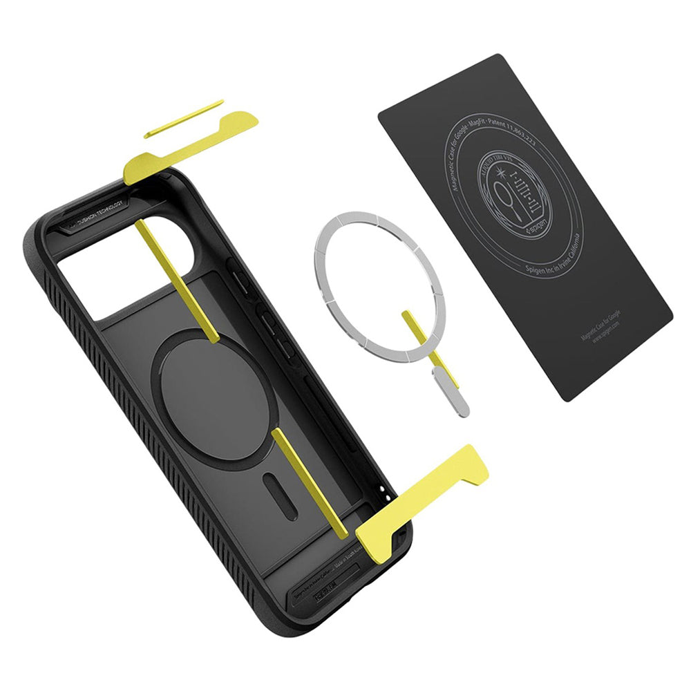 Husa MagSafe pentru Google Pixel 10 Pro XL, Spigen, Rugged Armor, Neagra Mata ACS09721
