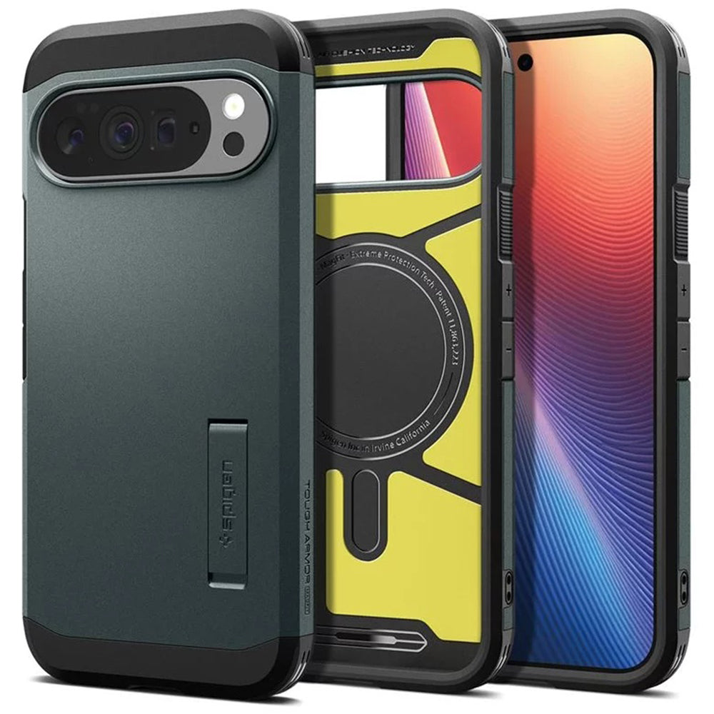 Husa MagSafe pentru Google Pixel 10 Pro XL, Spigen, Tough Armor, Verde ACS09730