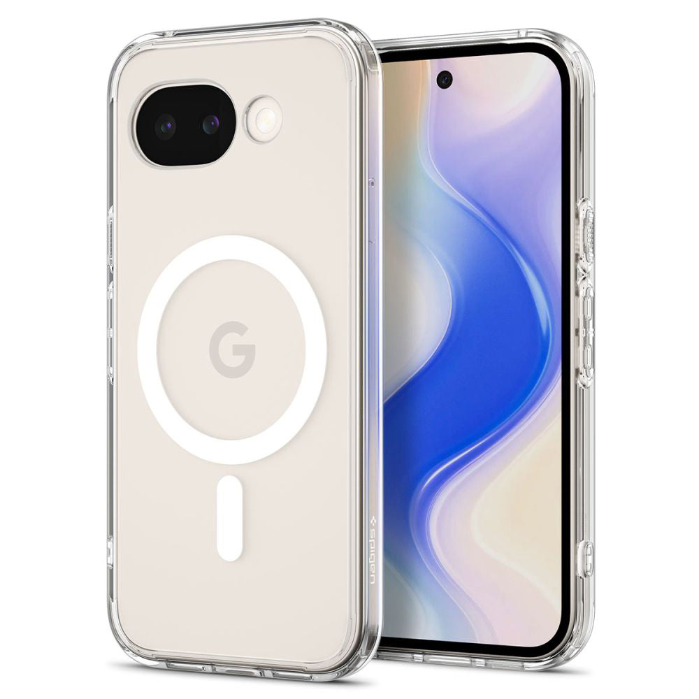 Husa MagSafe pentru Google Pixel 10a, Spigen, Ultra Hybrid, Transparenta Alba ACS11276