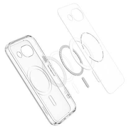 Husa MagSafe pentru Google Pixel 10a, Spigen, Ultra Hybrid, Transparenta Alba ACS11276