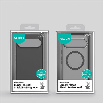 Husa MagSafe pentru Google Pixel 11 Pro, Nillkin, Super Shield Pro, Neagra Transparenta Satinata