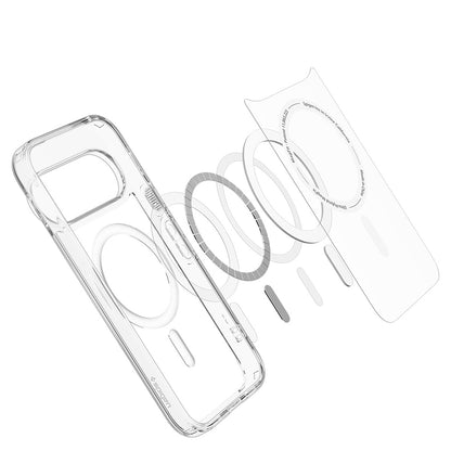 Husa MagSafe pentru Google Pixel 11 Pro, Spigen, Ultra Hybrid, Transparenta Alba ACS11431