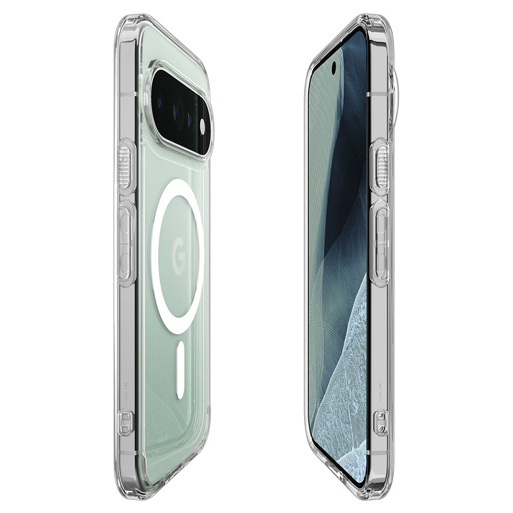 Husa MagSafe pentru Google Pixel 11 Pro XL, Spigen, Ultra Hybrid, Transparenta Alba ACS11451