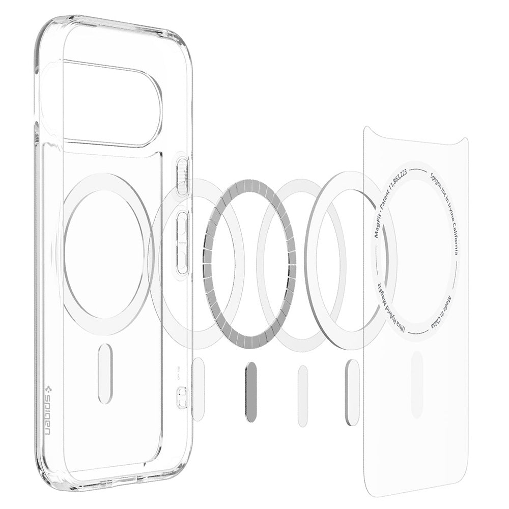 Husa MagSafe pentru Google Pixel 11, Spigen, Ultra Hybrid, Transparenta Alba ACS11441